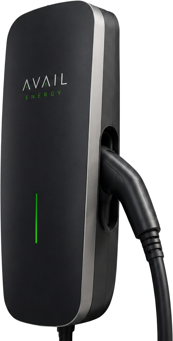 Avail Energy wall-mounted home EV charger and connector